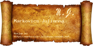 Markovics Julianna névjegykártya