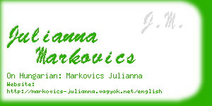 julianna markovics business card